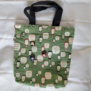 ANGRY LITTLE GIRLS by LELA LEE F*@K! F*@K! F*@K! Green TOTE Bag w. 3 Girl Pins
